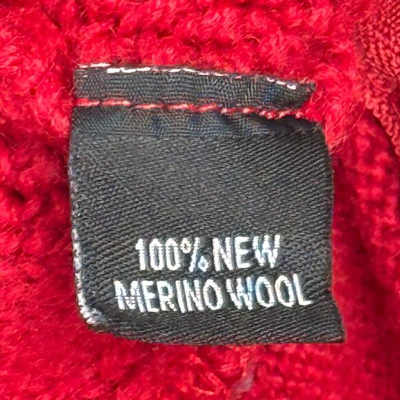 The Irish Store Fisherman Sweater Boys Small Red Zip Cardigan 100% Merino Wool - Picture 7 of 7